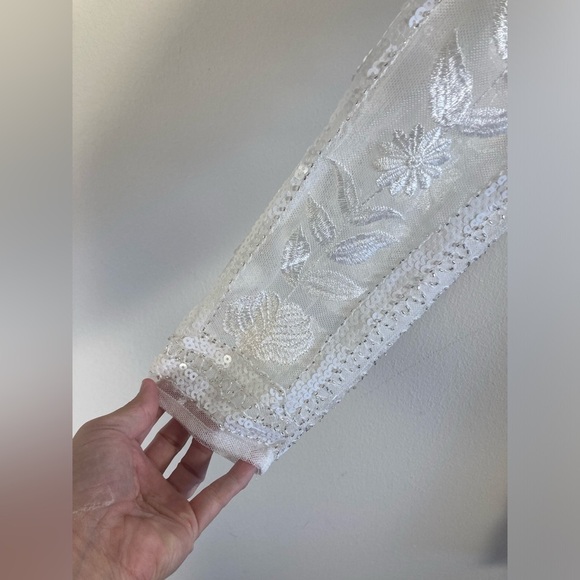 Lulus Spread Your Shine White Embroidered Long Sleeve Mini Dress Small NWT - Picture 16 of 16